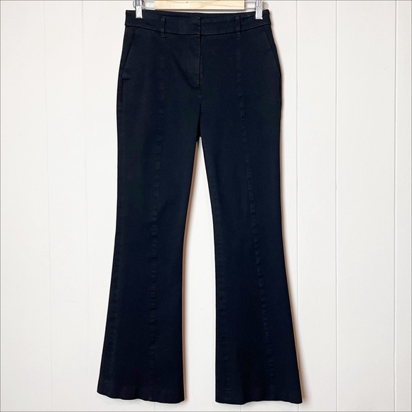 Boden Bi-Stretch Flare Trousers 6R black mid rise solid pants office work casual - Picture 2 of 13